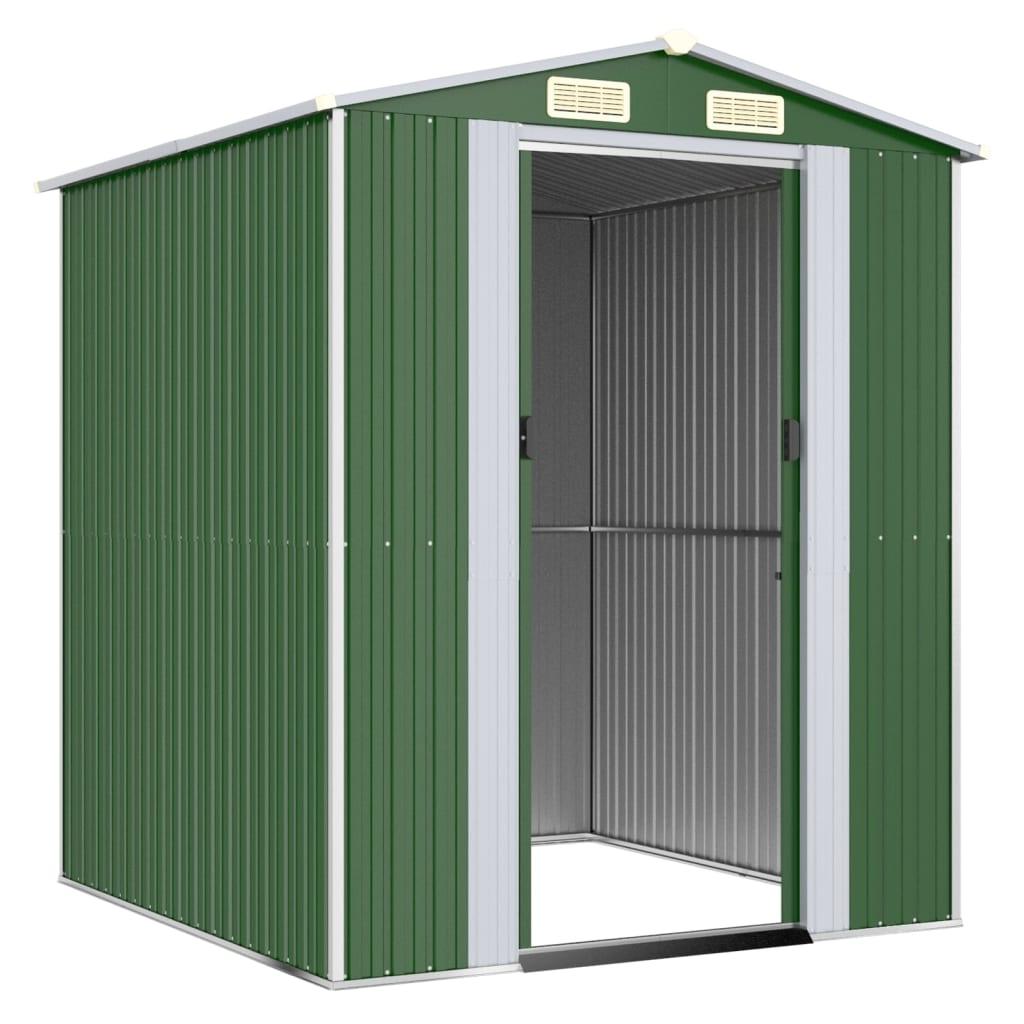 Garden Shed Green 75.6"x75.2"x87.8" Galvanized Steel at Set Shop and Smile