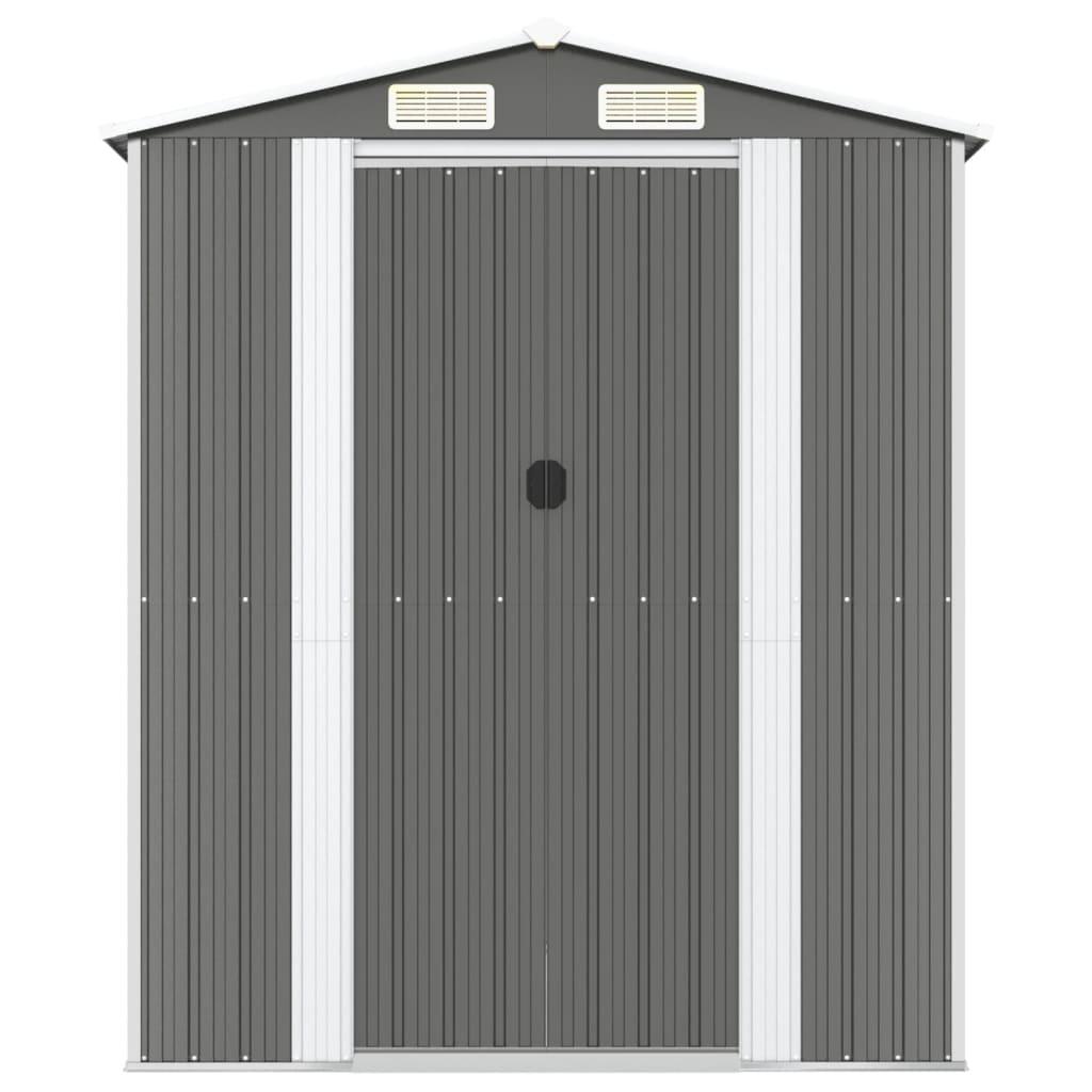 Garden Shed Light Gray 75.6"x107.9"x87.8" Galvanized Steel at Set Shop and Smile
