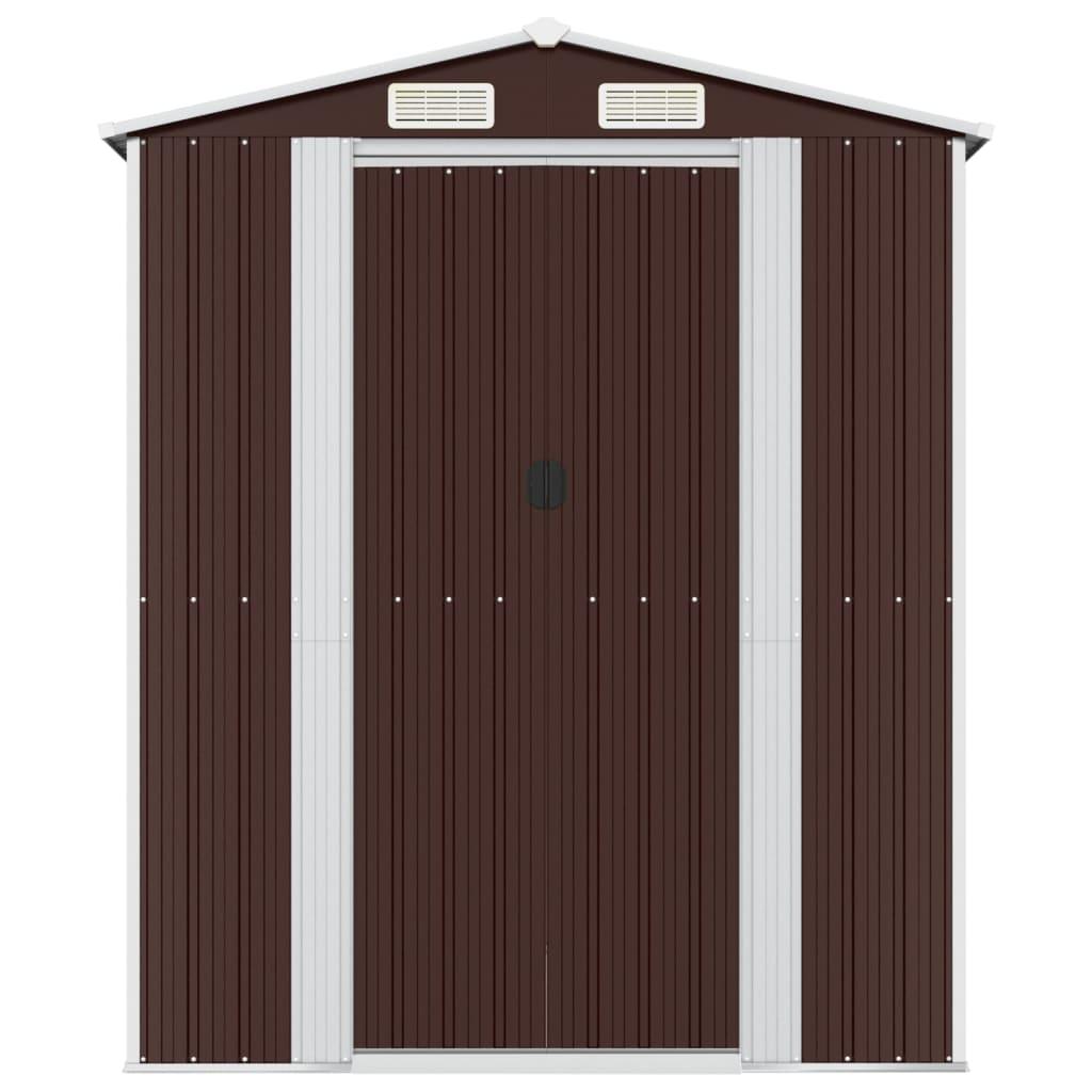 Garden Shed Dark Brown 75.6"x107.9"x87.8" Galvanized Steel at Set Shop and Smile