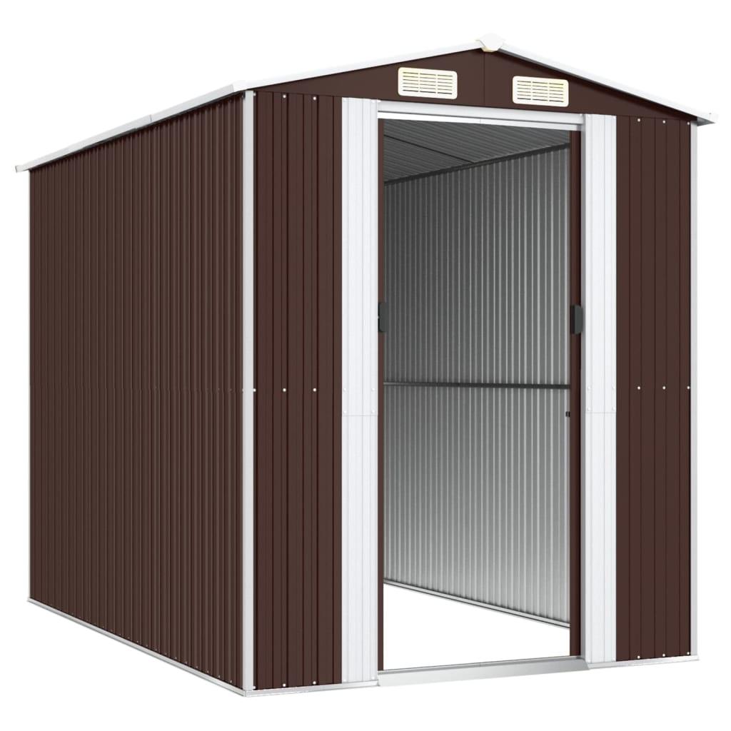 Garden Shed Dark Brown 75.6"x107.9"x87.8" Galvanized Steel at Set Shop and Smile