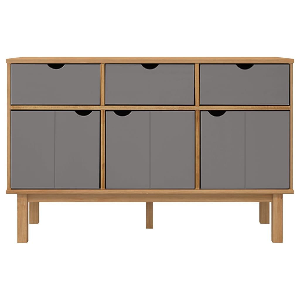 Sideboard OTTA Brown and Gray 44.9"x16.9"x28.9" Solid Wood Pine at Set Shop and Smile