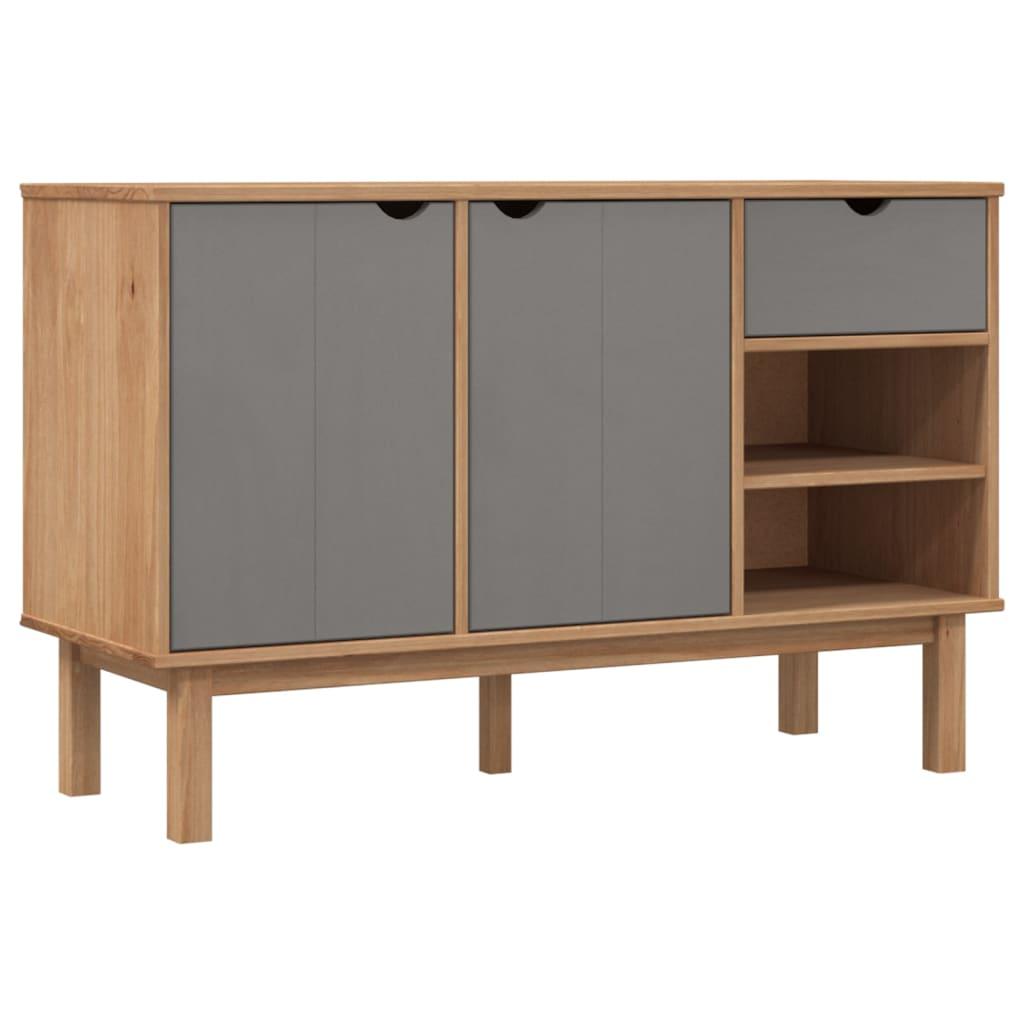 Sideboard OTTA Brown and Gray 44.9"x16.9"x28.9" Solid Wood Pine at Set Shop and Smile