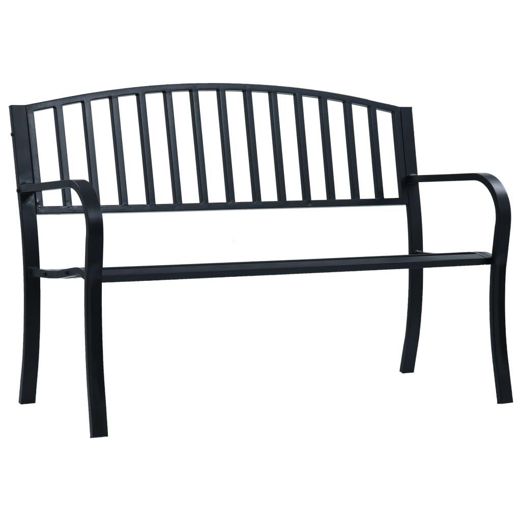 Patio Bench Black 47.2" Steel at Set Shop and Smile