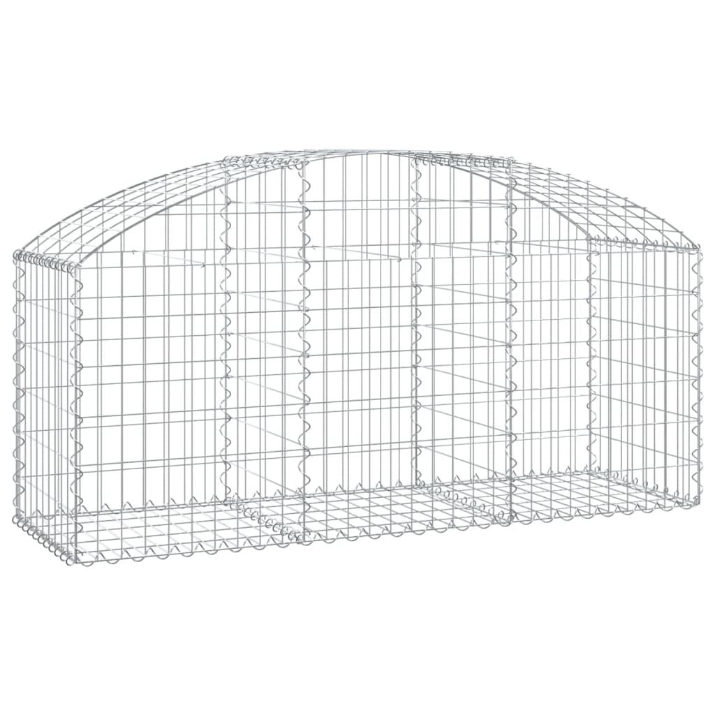 Arched Gabion Basket 59.1"x19.7"x23.6"/31.5" Galvanized Iron at Set Shop and Smile