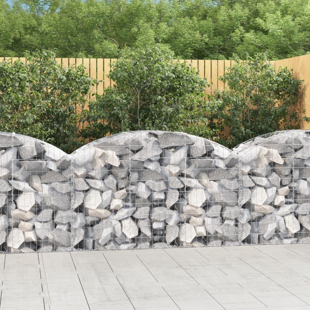 Arched Gabion Basket 59.1"x19.7"x31.5"/39.4" Galvanized Iron at Set Shop and Smile