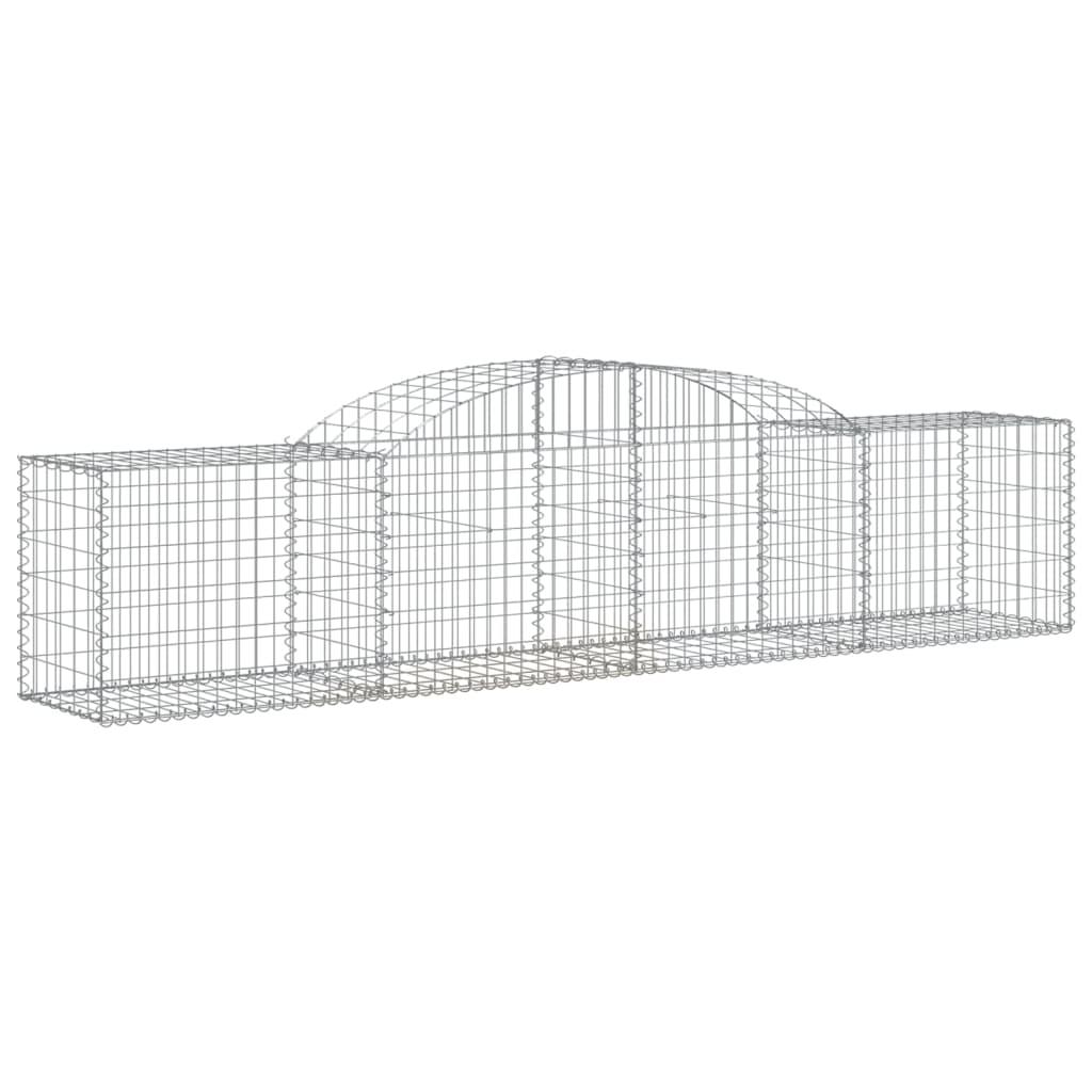 Arched Gabion Basket 118.1"x19.7"x23.6"/31.5" Galvanized Iron at Set Shop and Smile
