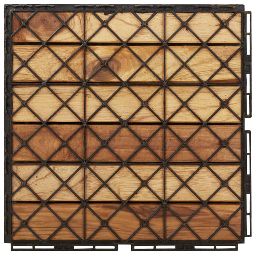 Decking Tiles 20 pcs 11.8"x11.8" Solid Wood Teak Vertical Pattern at Set Shop and Smile