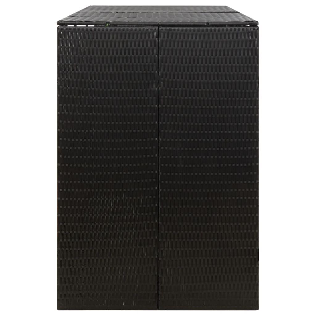Triple Wheelie Bin Shed Black 81.5"x31.5"x46.1" Poly Rattan at Set Shop and Smile