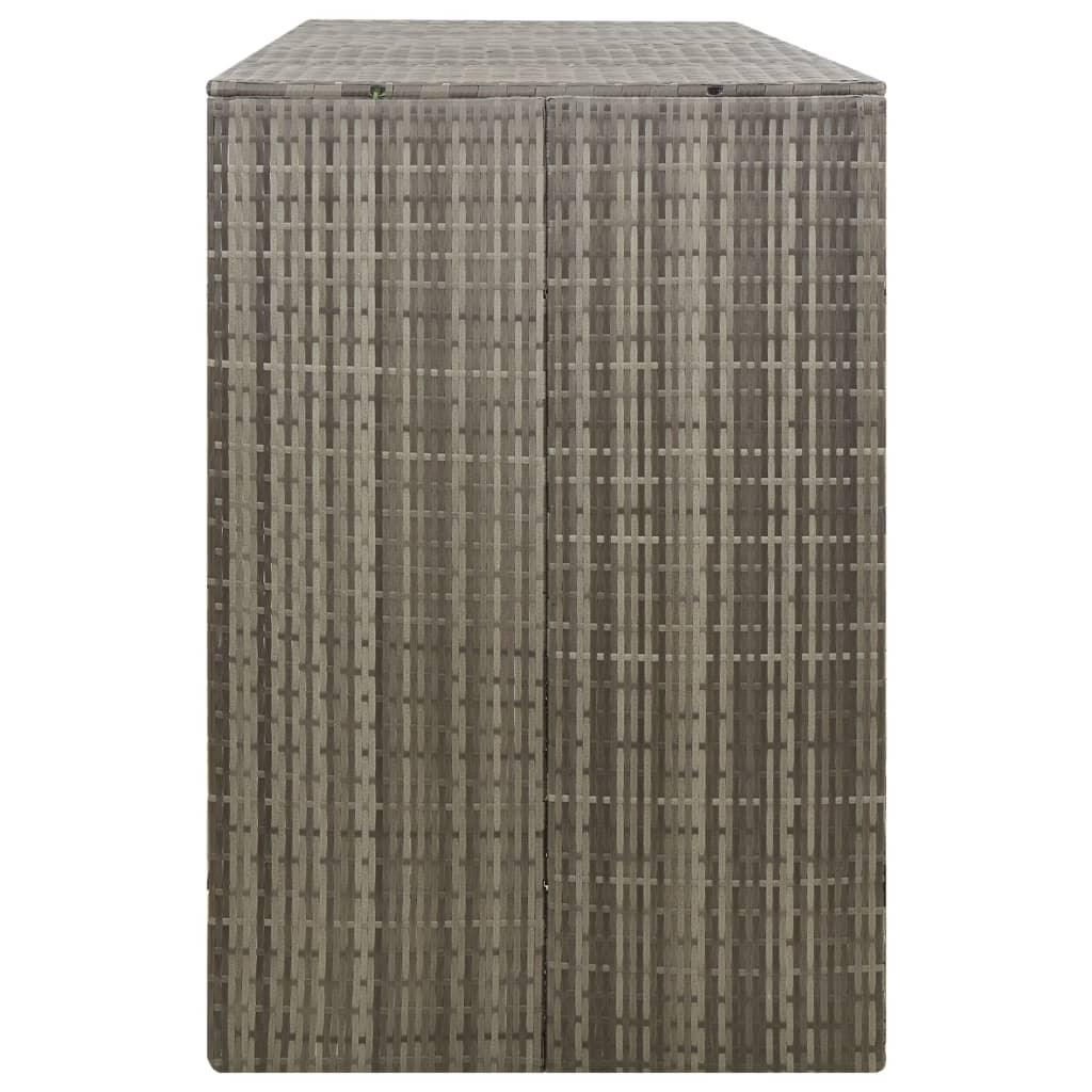 Triple Wheelie Bin Shed Gray 81.5"x31.5"x46.1" Poly Rattan at Set Shop and Smile