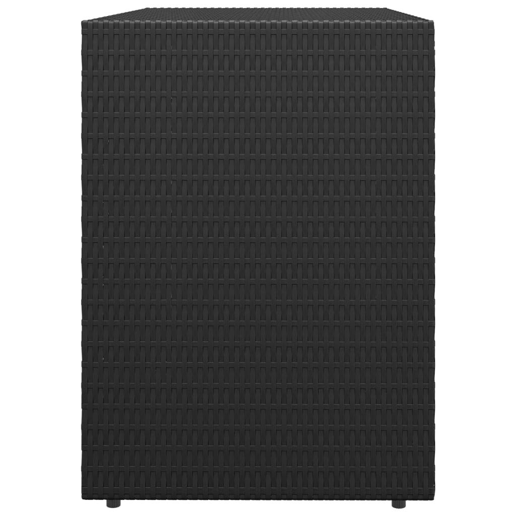 Garden Storage Cabinet Black 39.4"x21.9"x31.5" Poly Rattan at Set Shop and Smile