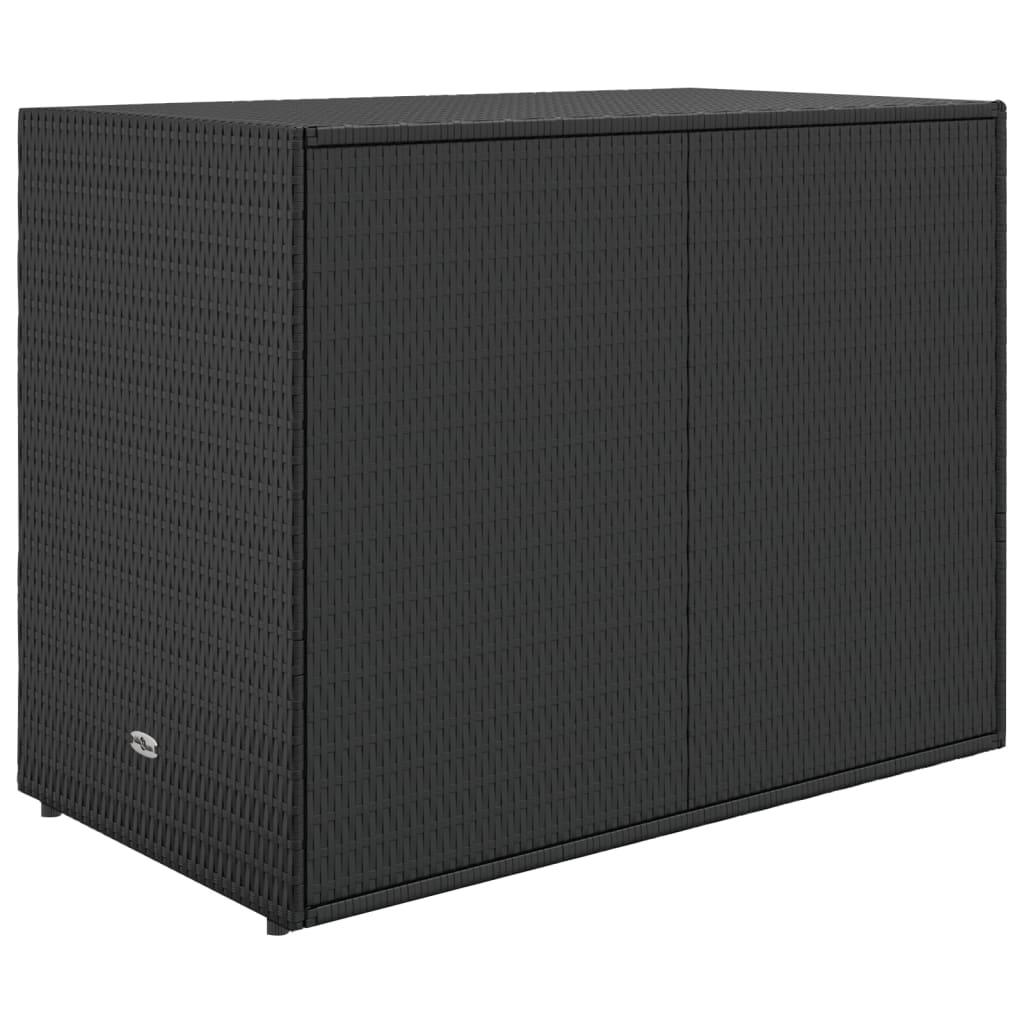 Garden Storage Cabinet Black 39.4"x21.9"x31.5" Poly Rattan at Set Shop and Smile