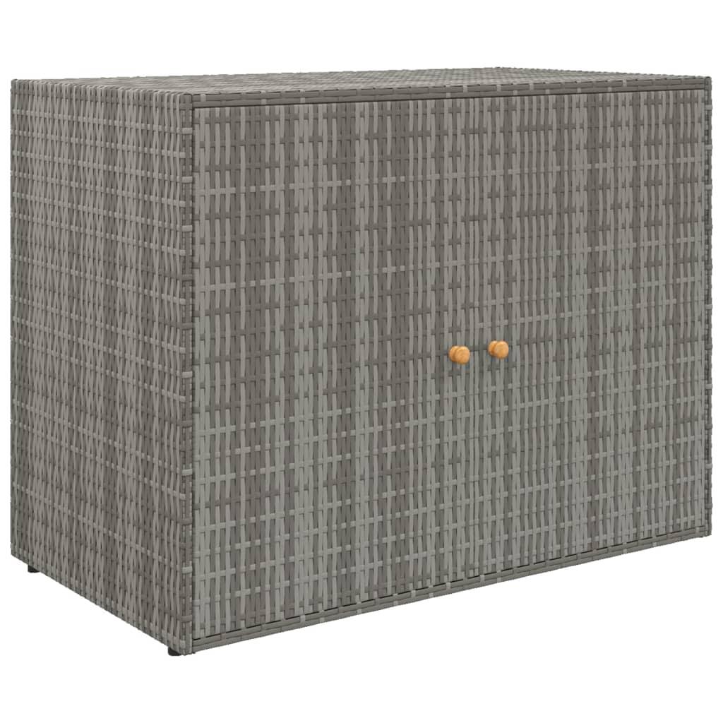 Garden Storage Cabinet Gray 39.4"x21.9"x31.5" Poly Rattan at Set Shop and Smile