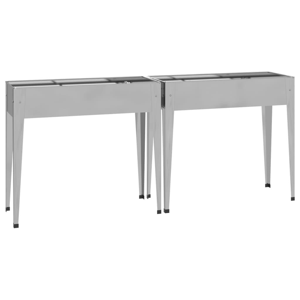 Garden Planters 2 pcs Galvanized Steel at Set Shop and Smile