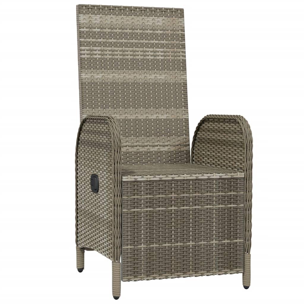 Patio Reclining Chairs with Cushions 2 pcs Poly Rattan Gray at Set Shop and Smile