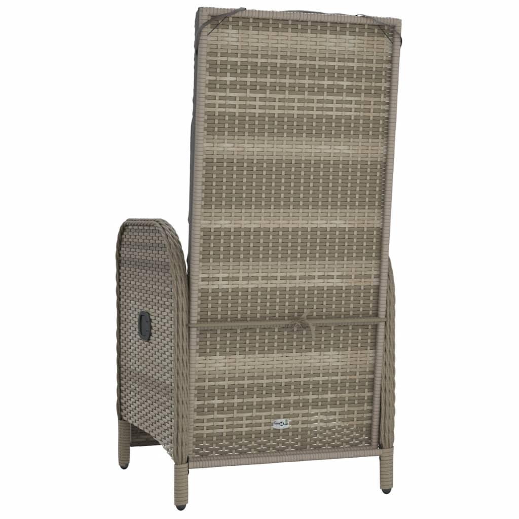 Patio Reclining Chairs with Cushions 2 pcs Poly Rattan Gray at Set Shop and Smile