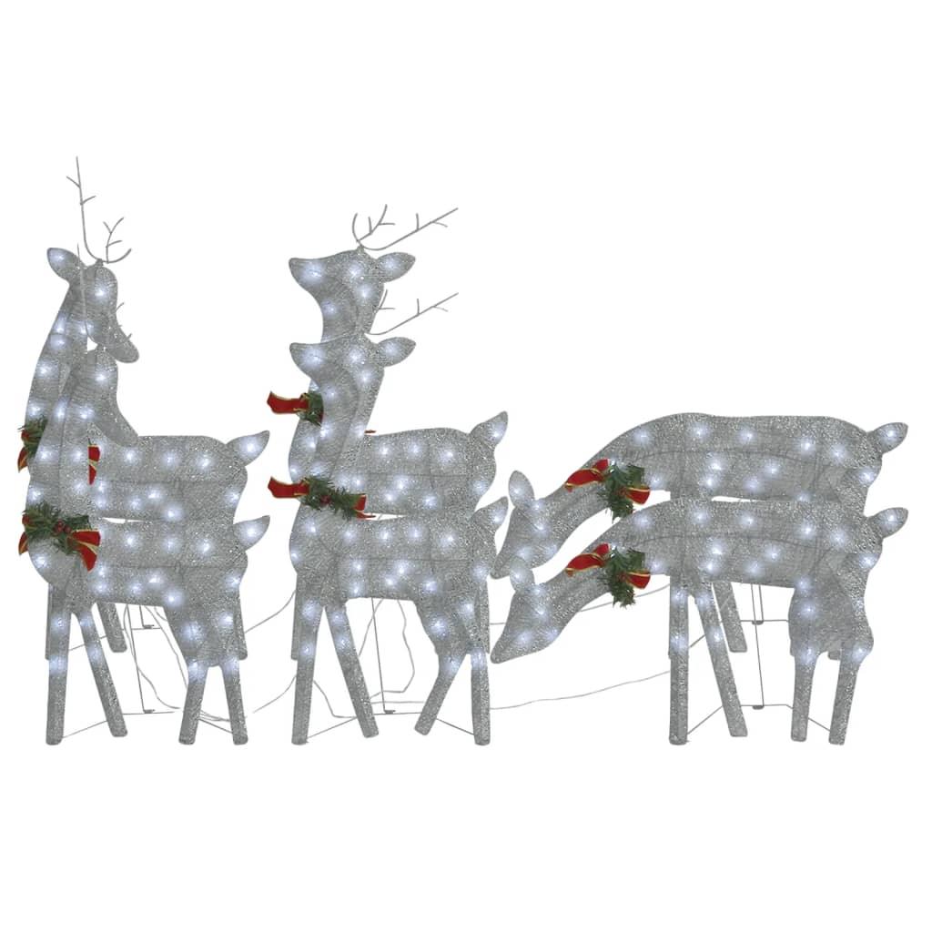 Christmas Reindeers 6 pcs Silver Cold White Mesh at Set Shop and Smile