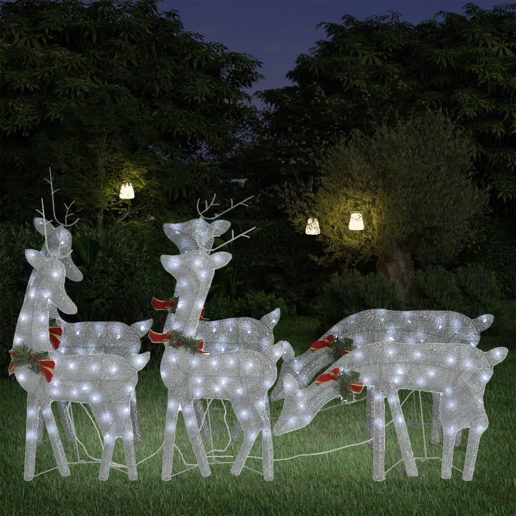 Christmas Reindeers 6 pcs Silver Cold White Mesh at Set Shop and Smile