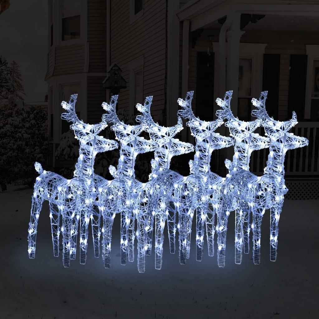 Christmas Reindeers 6 pcs Cold White 240 LEDs Acrylic at Set Shop and Smile