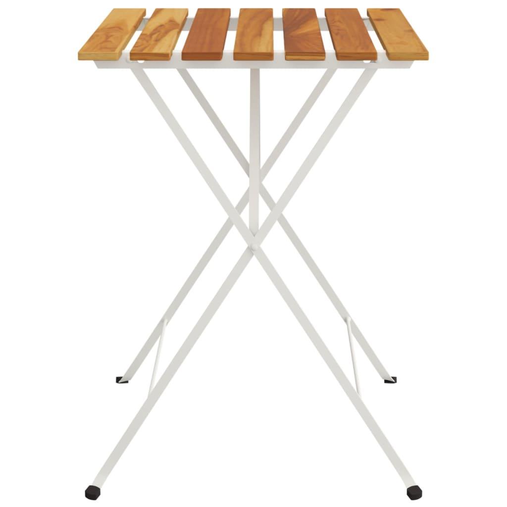 Folding Bistro Table 21.7"x21.3"x28" Solid Wood Acacia and Steel at Set Shop and Smile