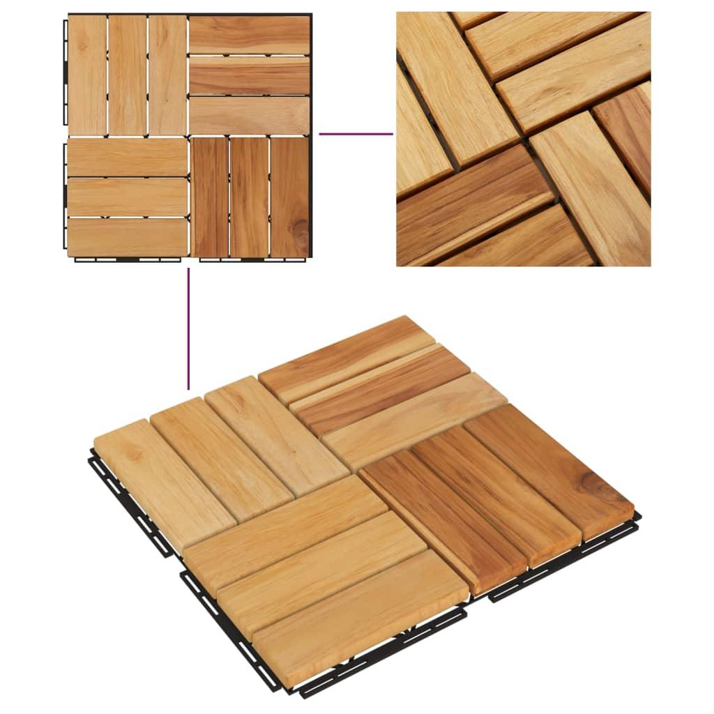 Decking Tiles 10 pcs 11.8"x11.8" Solid Wood Teak at Set Shop and Smile