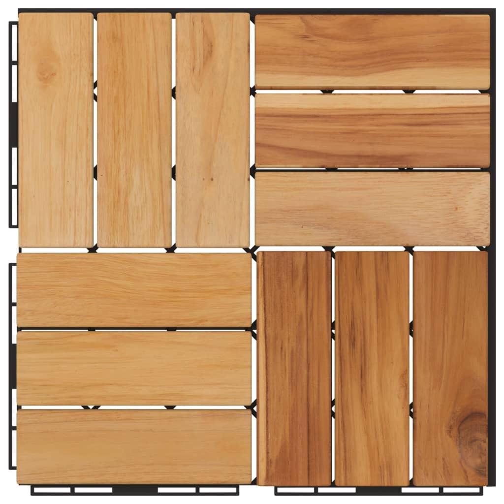 Decking Tiles 10 pcs 11.8"x11.8" Solid Wood Teak at Set Shop and Smile
