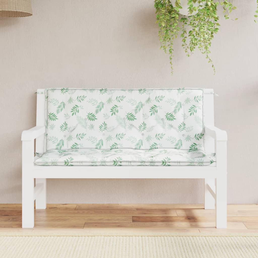 Garden Bench Cushions 2pcs Leaf Pattern 47.2"x19.7"x2.8" Fabric at Set Shop and Smile