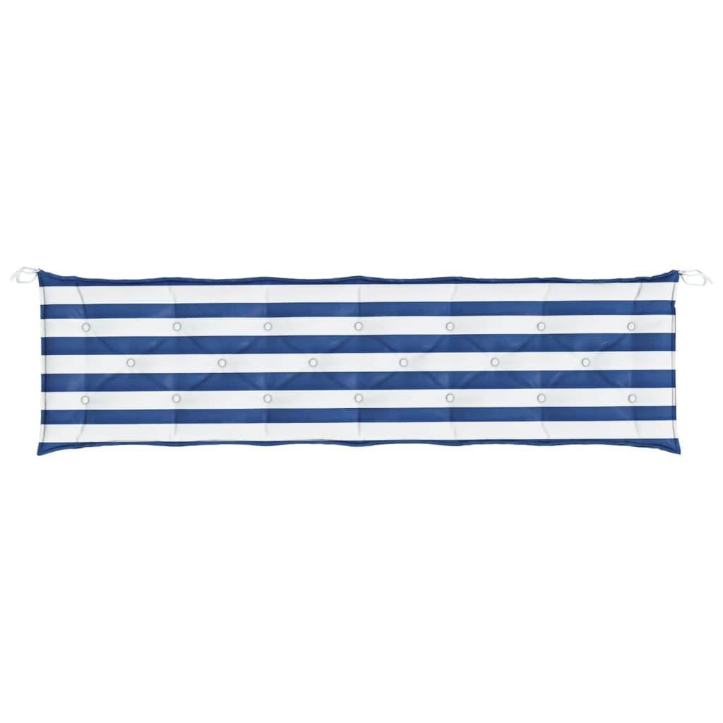 Garden Bench Cushions 2pcs Blue&White Stripe 78.7"x19.7"x2.8" Fabric at Set Shop and Smile