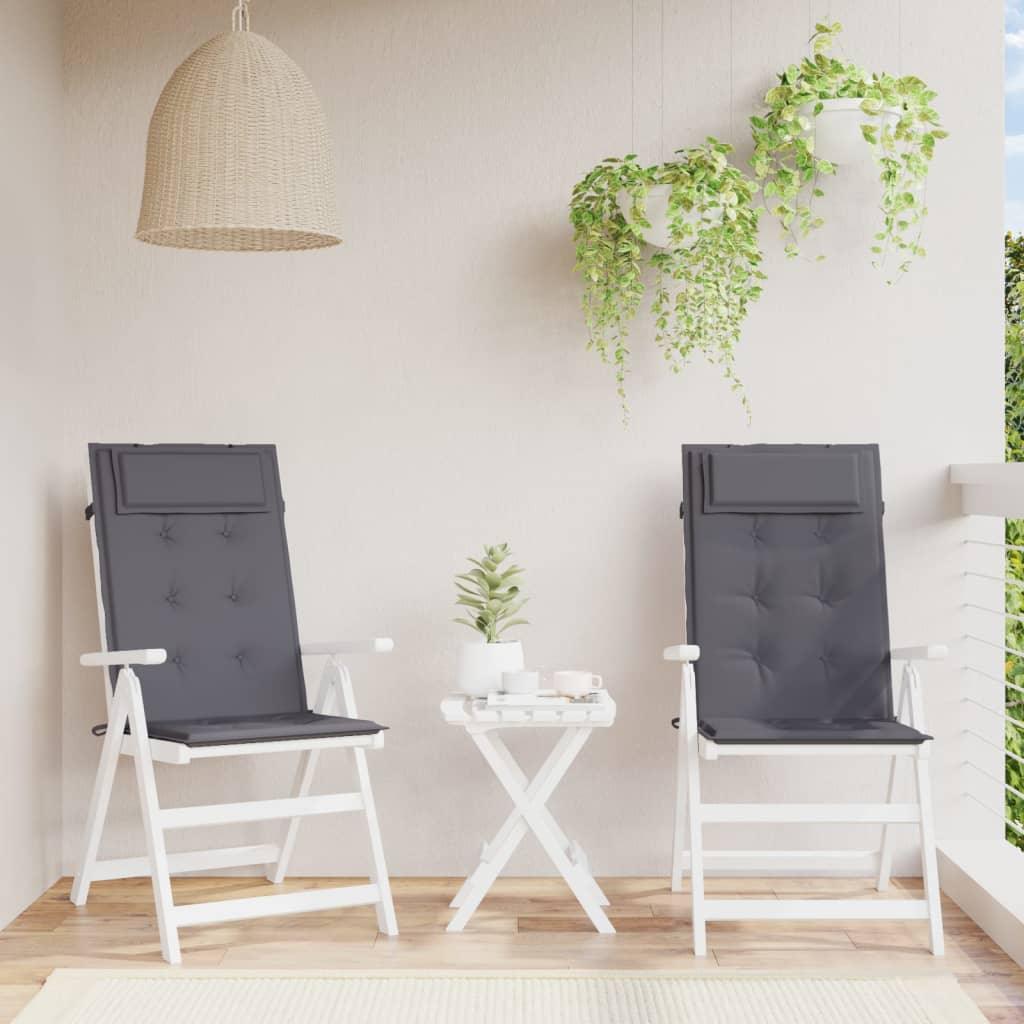 Highback Chair Cushions 2 pcs Anthracite Oxford Fabric at Set Shop and Smile