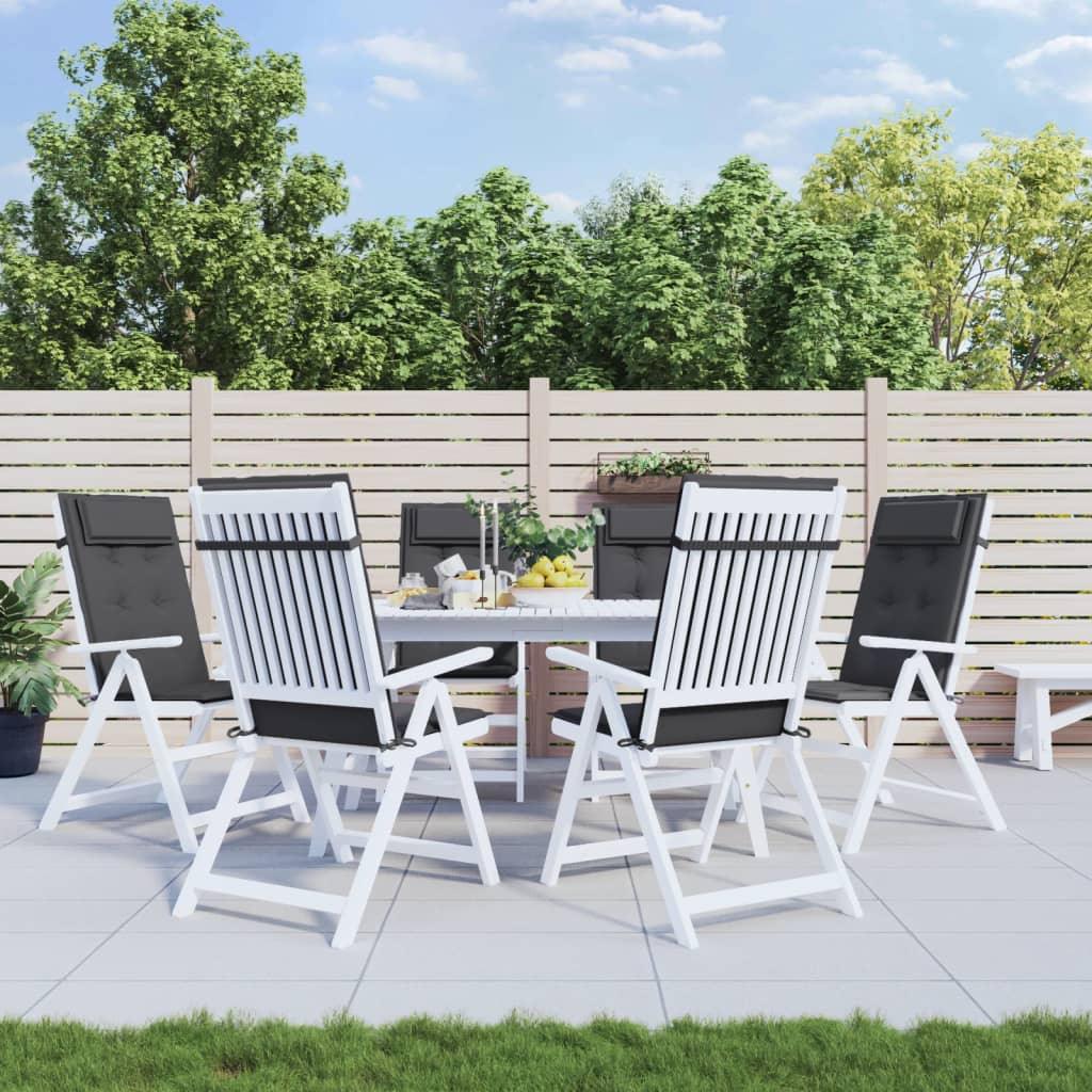 Highback Chair Cushions 6 pcs Anthracite Oxford Fabric at Set Shop and Smile