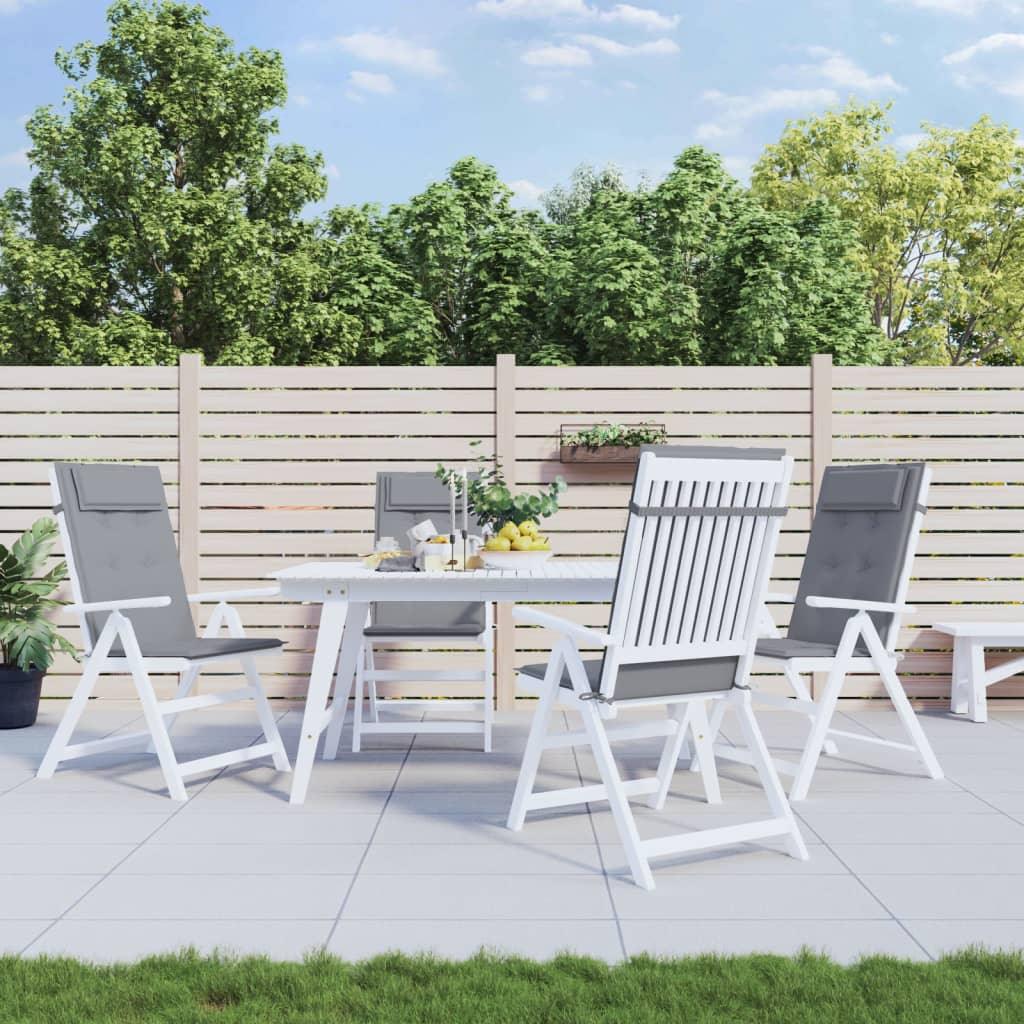 Highback Chair Cushions 4 pcs Gray Oxford Fabric at Set Shop and Smile