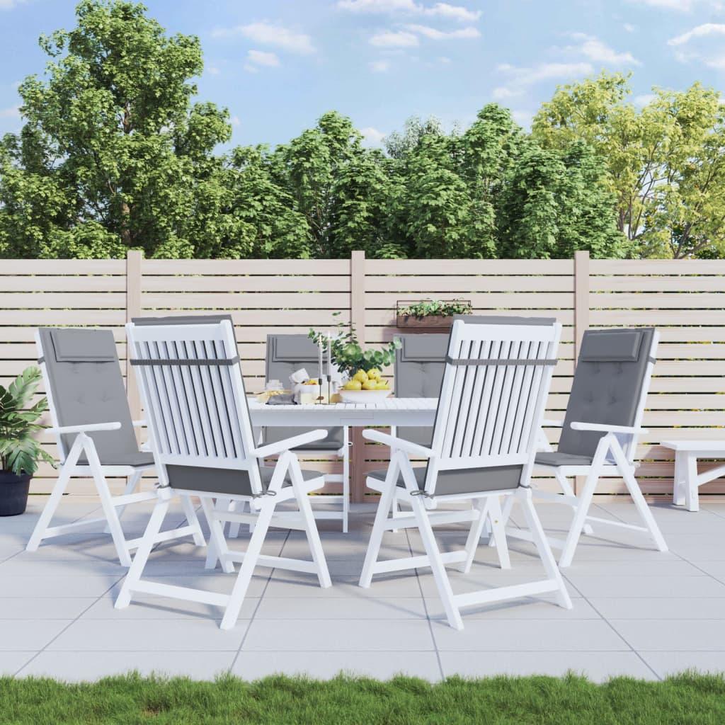 Highback Chair Cushions 6 pcs Gray Oxford Fabric at Set Shop and Smile