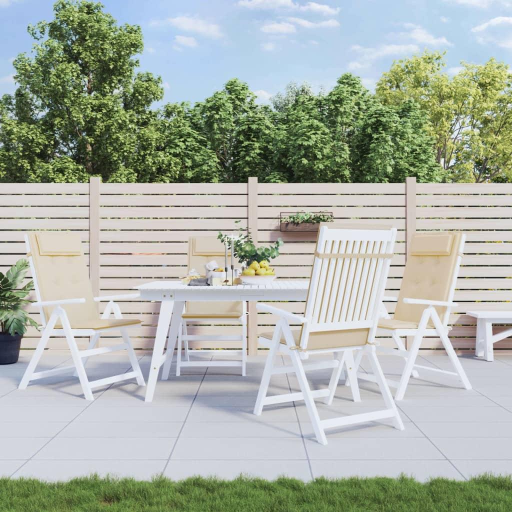 Highback Chair Cushions 4 pcs Beige Oxford Fabric at Set Shop and Smile