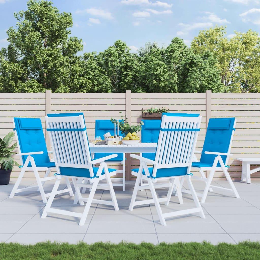 Highback Chair Cushions 6 pcs Light Blue Oxford Fabric at Set Shop and Smile