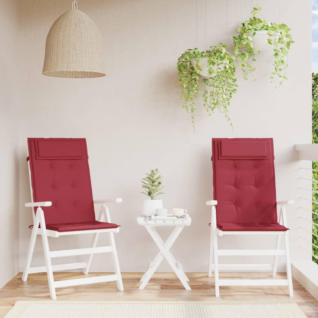 Highback Chair Cushions 2 pcs Wine Red Oxford Fabric at Set Shop and Smile
