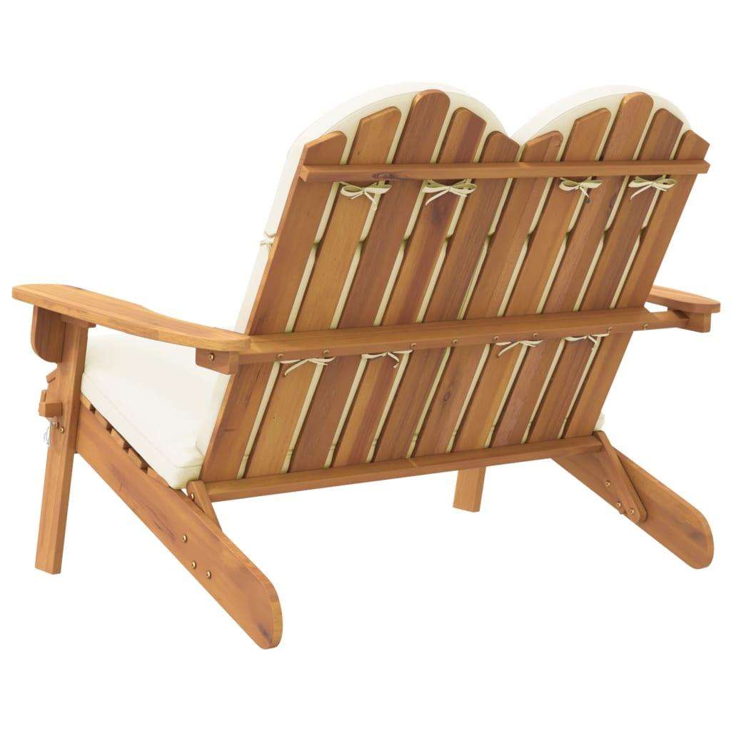Adirondack Patio Bench with Cushions 49.6" Solid Wood Acacia at Set Shop and Smile