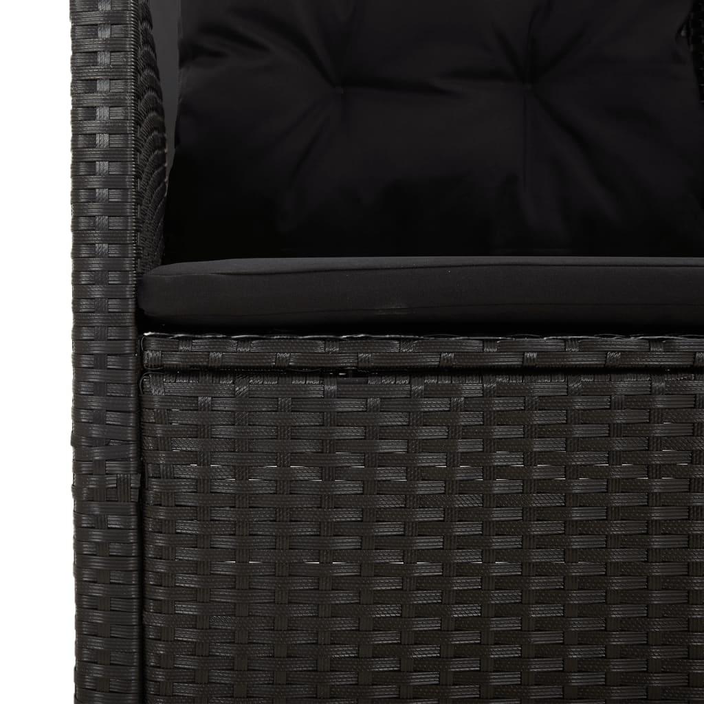 Reclining Corner Sofa with Cushions Black Poly Rattan at Set Shop and Smile