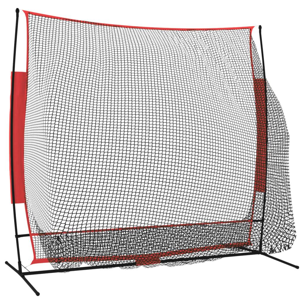 Portable Baseball Net Black and Red 84.6"x42.1"x85" Polyester at Set Shop and Smile