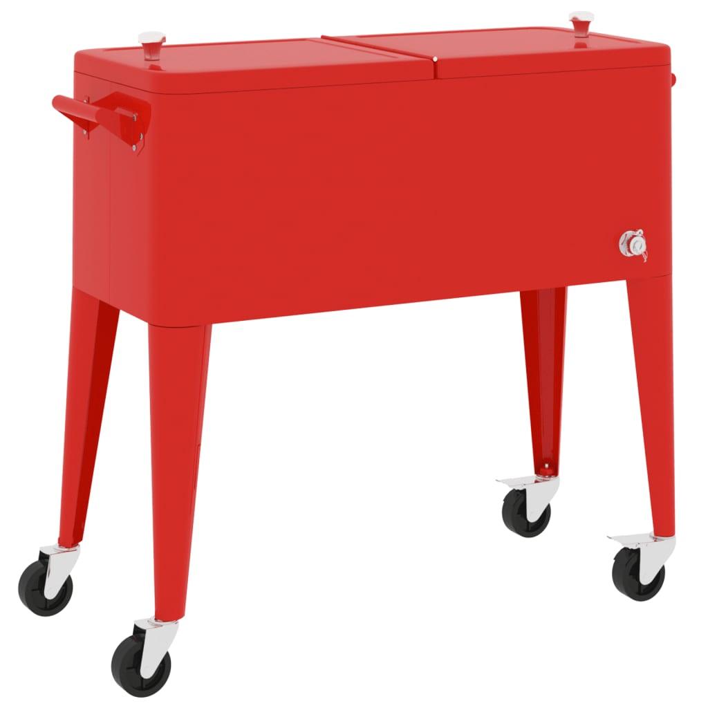 Cooler Cart with Wheels Red 36.2"x16.9"x35" at Set Shop and Smile