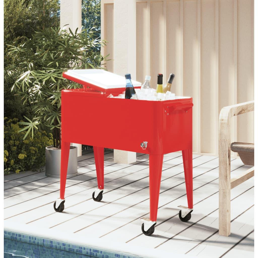 Cooler Cart with Wheels Red 36.2"x16.9"x35" at Set Shop and Smile