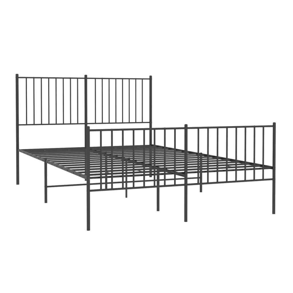 Metal Bed Frame with Headboard and Footboard Black 53.9"x74.8" at Set Shop and Smile