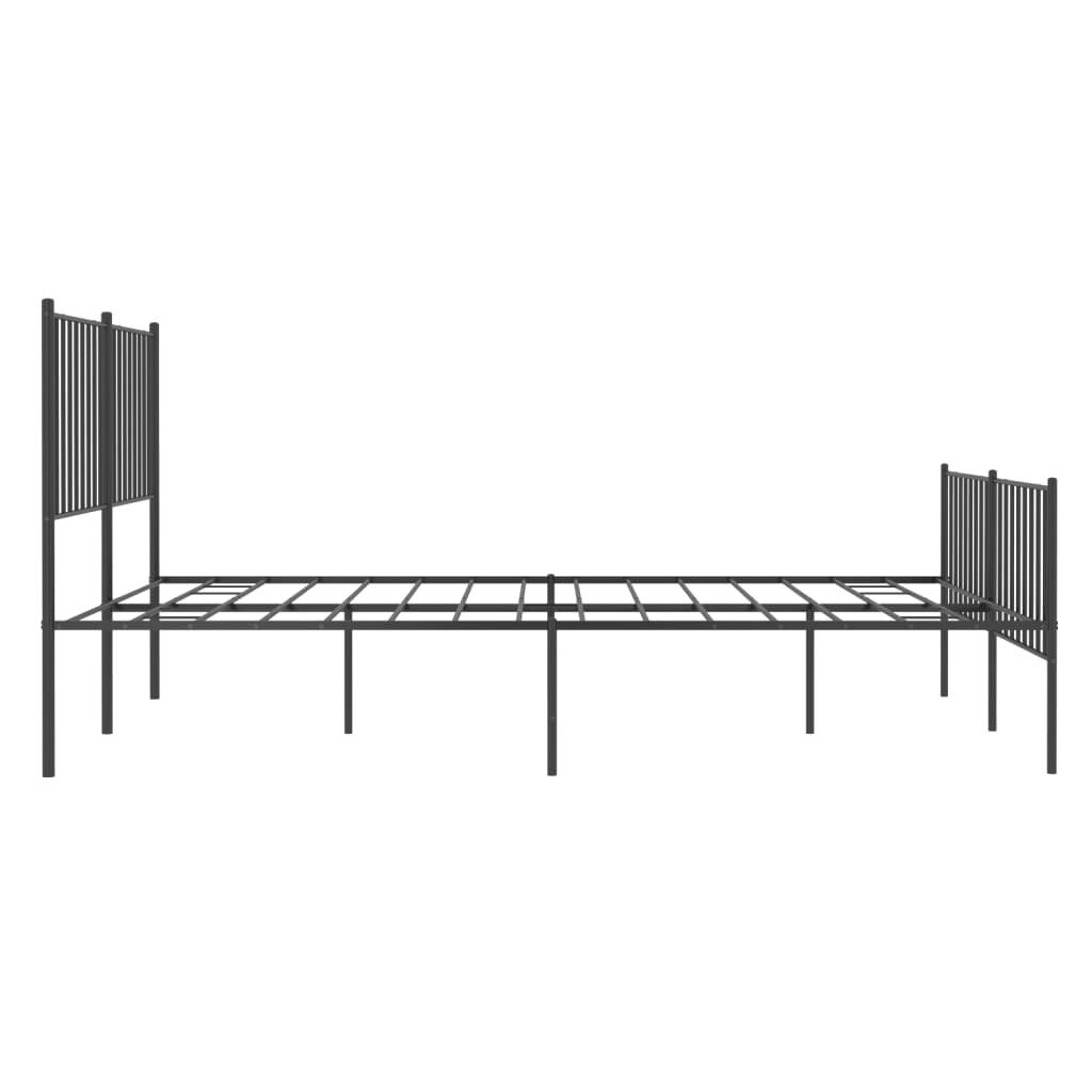Metal Bed Frame with Headboard and Footboard Black 53.9"x74.8" at Set Shop and Smile