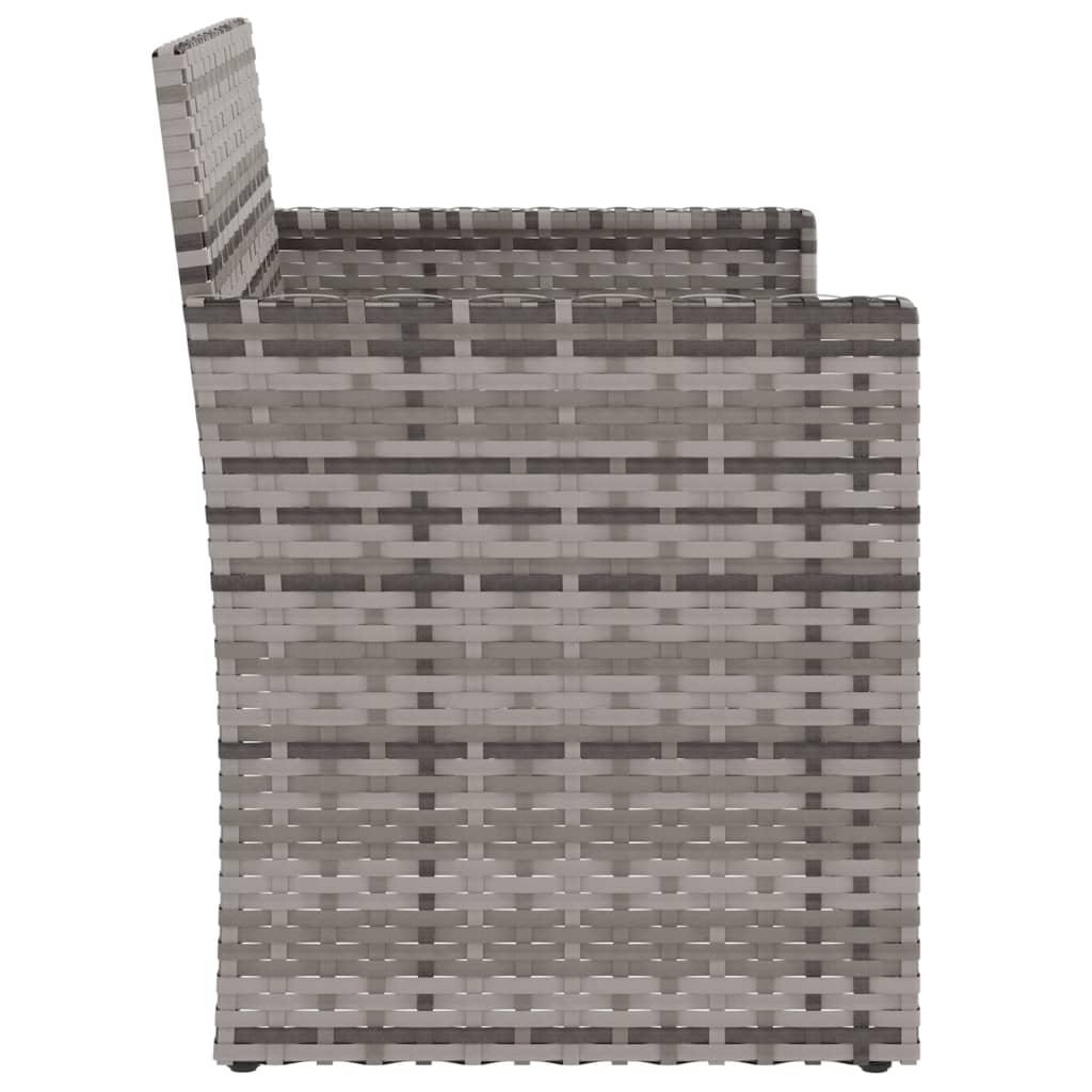 Patio Bench with Cushions Gray 41.3" Poly Rattan at Set Shop and Smile