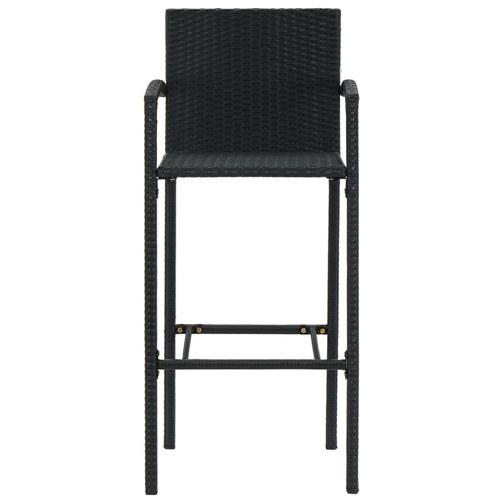 Bar Stools 2 pcs Black Poly Rattan at Set Shop and Smile