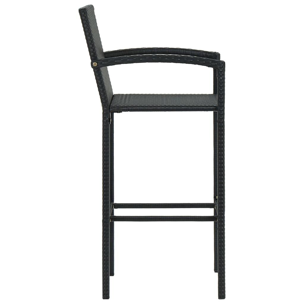 Bar Stools 2 pcs Black Poly Rattan at Set Shop and Smile