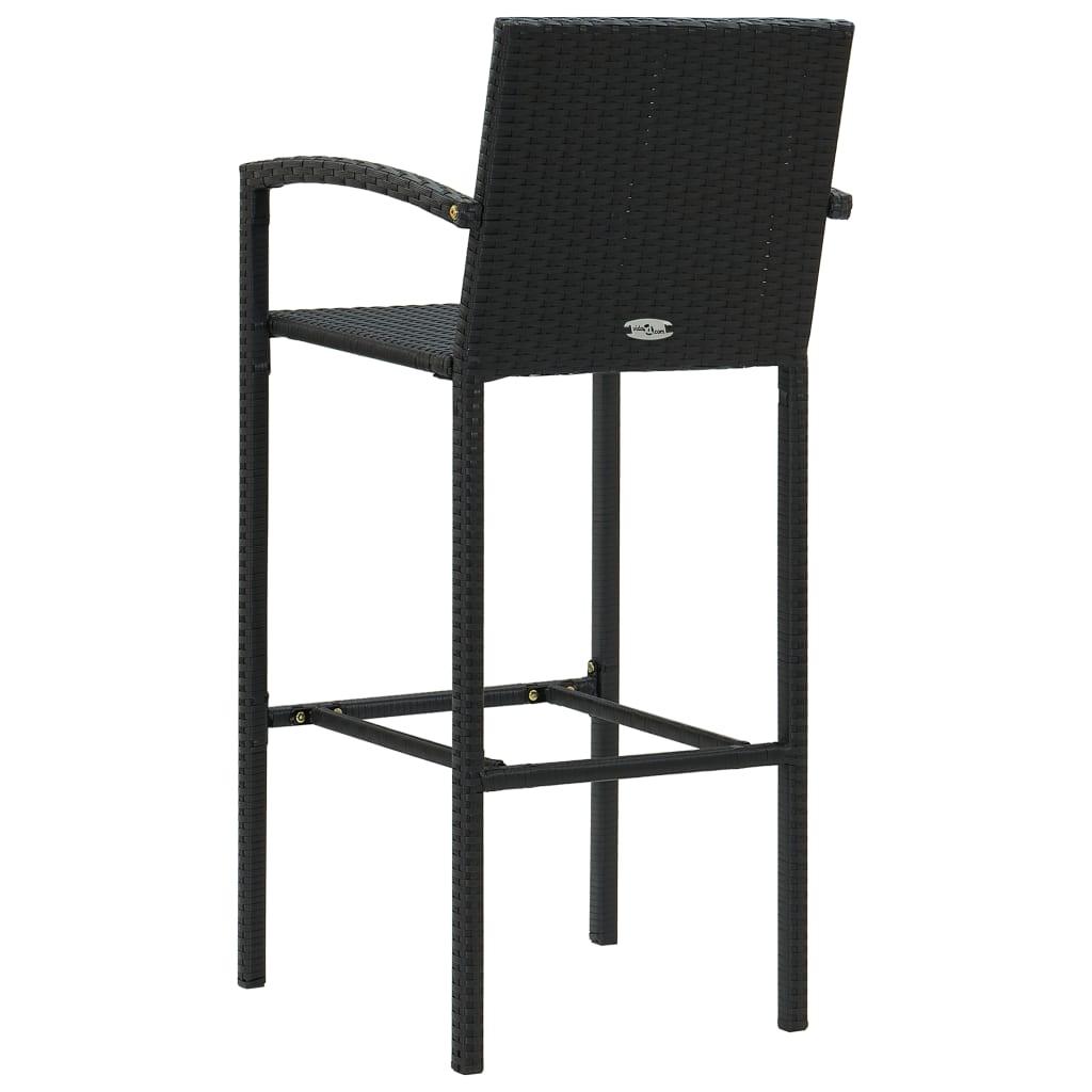 Bar Stools 2 pcs Black Poly Rattan at Set Shop and Smile