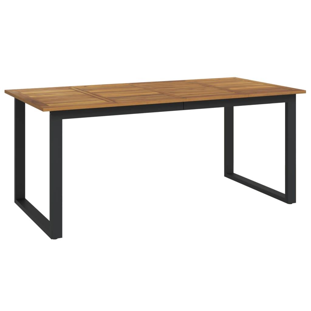 Patio Table with U-shaped Legs 70.9"x35.4"x29.5" Solid Wood Acacia at Set Shop and Smile