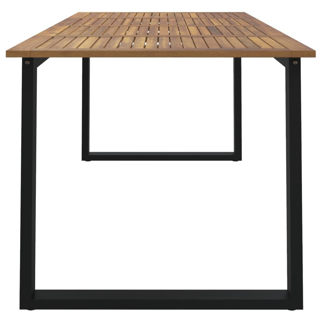 Patio Table with U-shaped Legs 70.9"x35.4"x29.5" Solid Wood Acacia at Set Shop and Smile