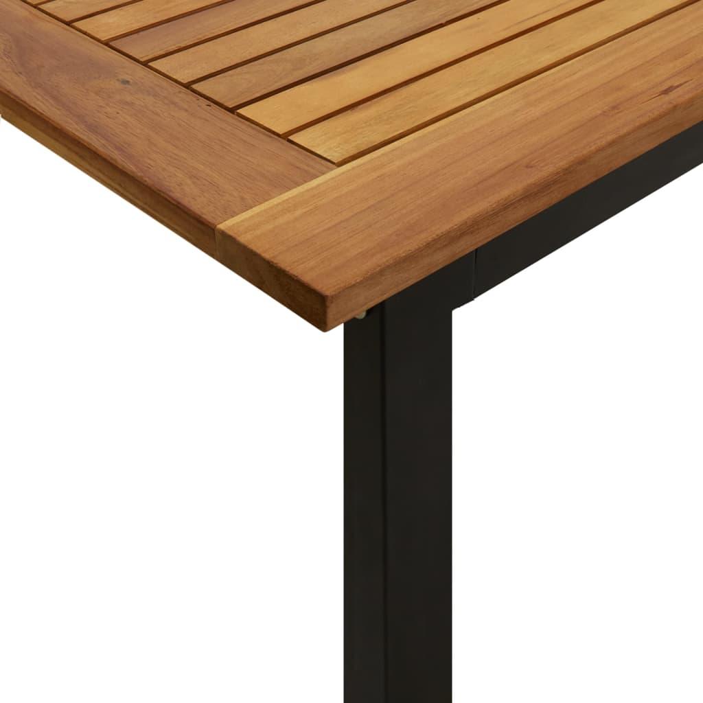 Patio Table with U-shaped Legs 70.9"x35.4"x29.5" Solid Wood Acacia at Set Shop and Smile