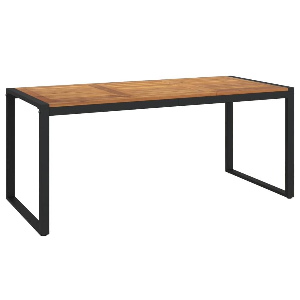 Patio Table with U-shaped Legs 70.9"x35.4"x29.5" Solid Wood Acacia at Set Shop and Smile