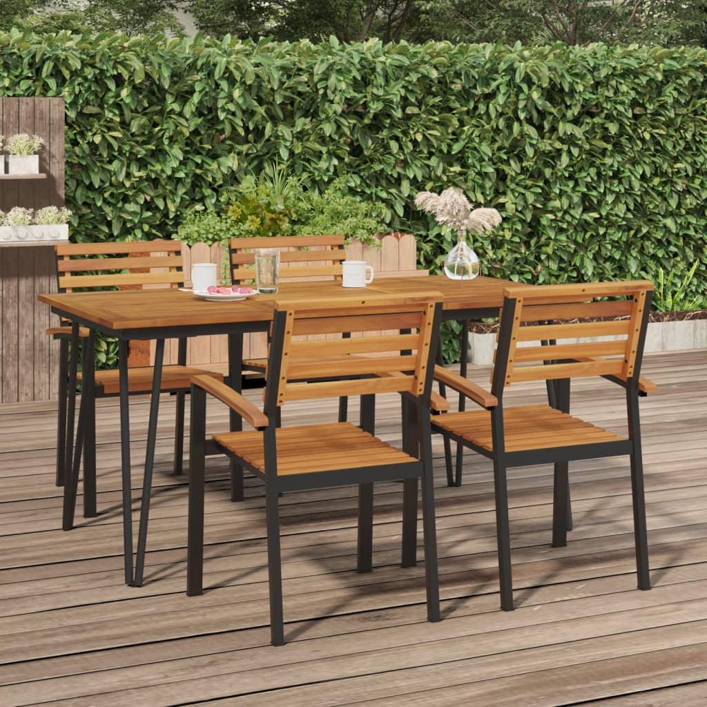 Patio Table with Hairpin Legs 63"x31.5"x29.5" Solid Wood Acacia at Set Shop and Smile